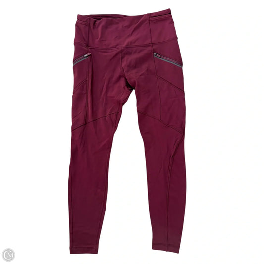 Athletic Leggings By Lululemon In Maroon, Size: M