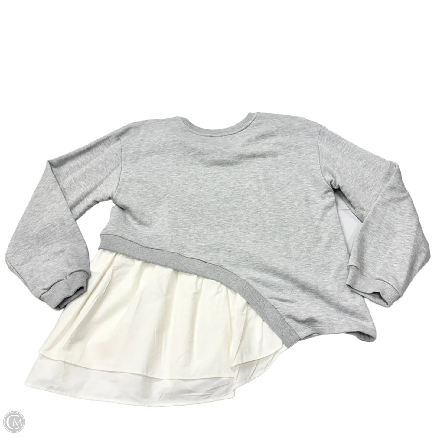Sweatshirt Crewneck By Maeve In Grey & White, Size: L