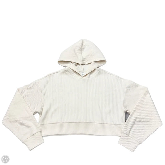 Athletic Sweatshirt Hoodie By Alo In Cream, Size: S