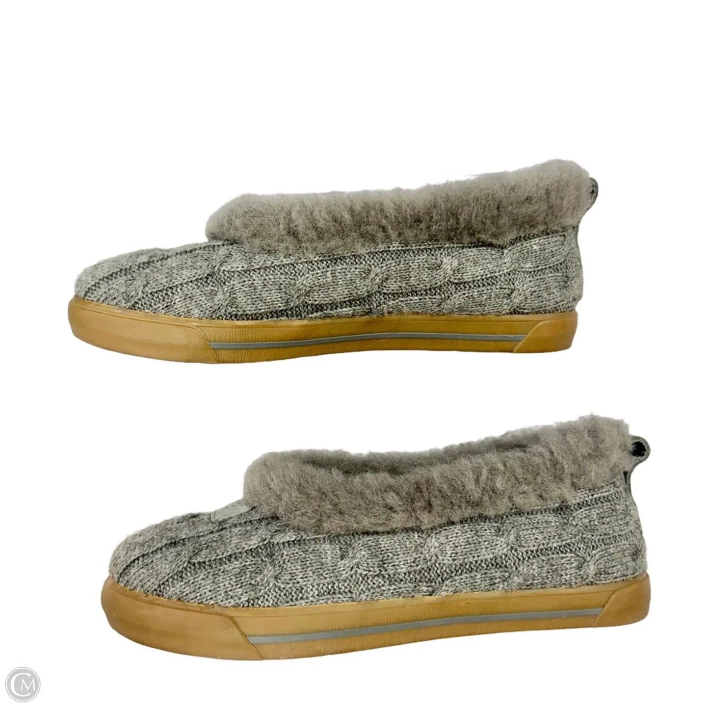 Slippers Designer By Ugg In Grey, Size: 7