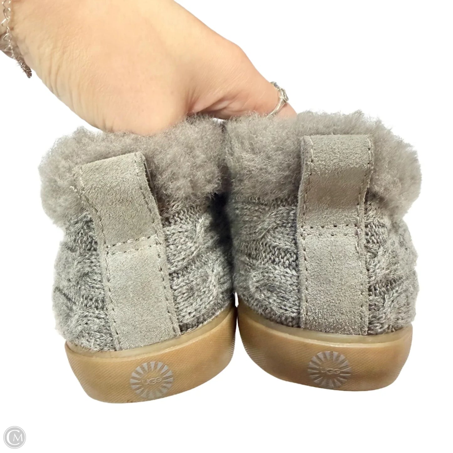 Slippers Designer By Ugg In Grey, Size: 7