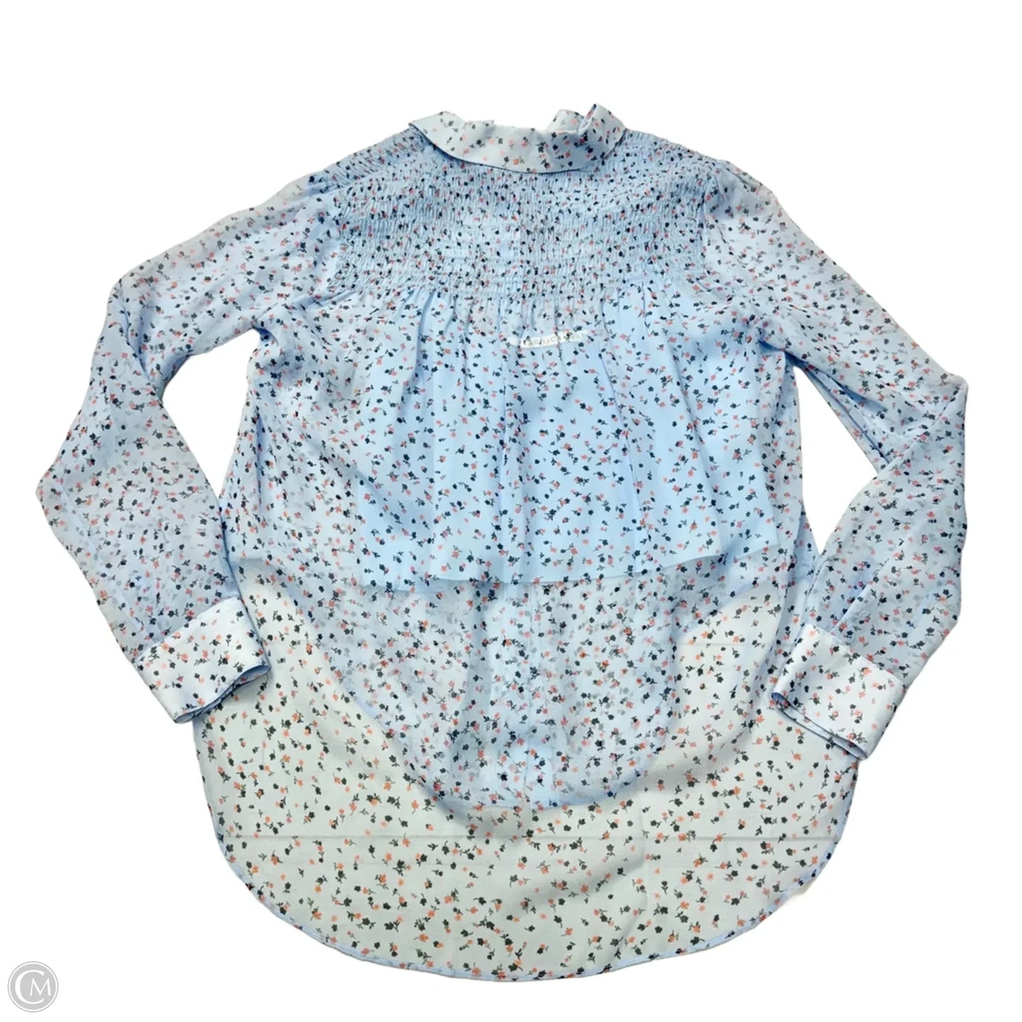 Blouse Long Sleeve By Veronica Beard In Blue, Size: S