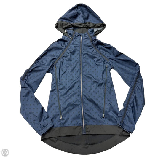 Athletic Jacket By Lululemon In Black & Blue, Size: S