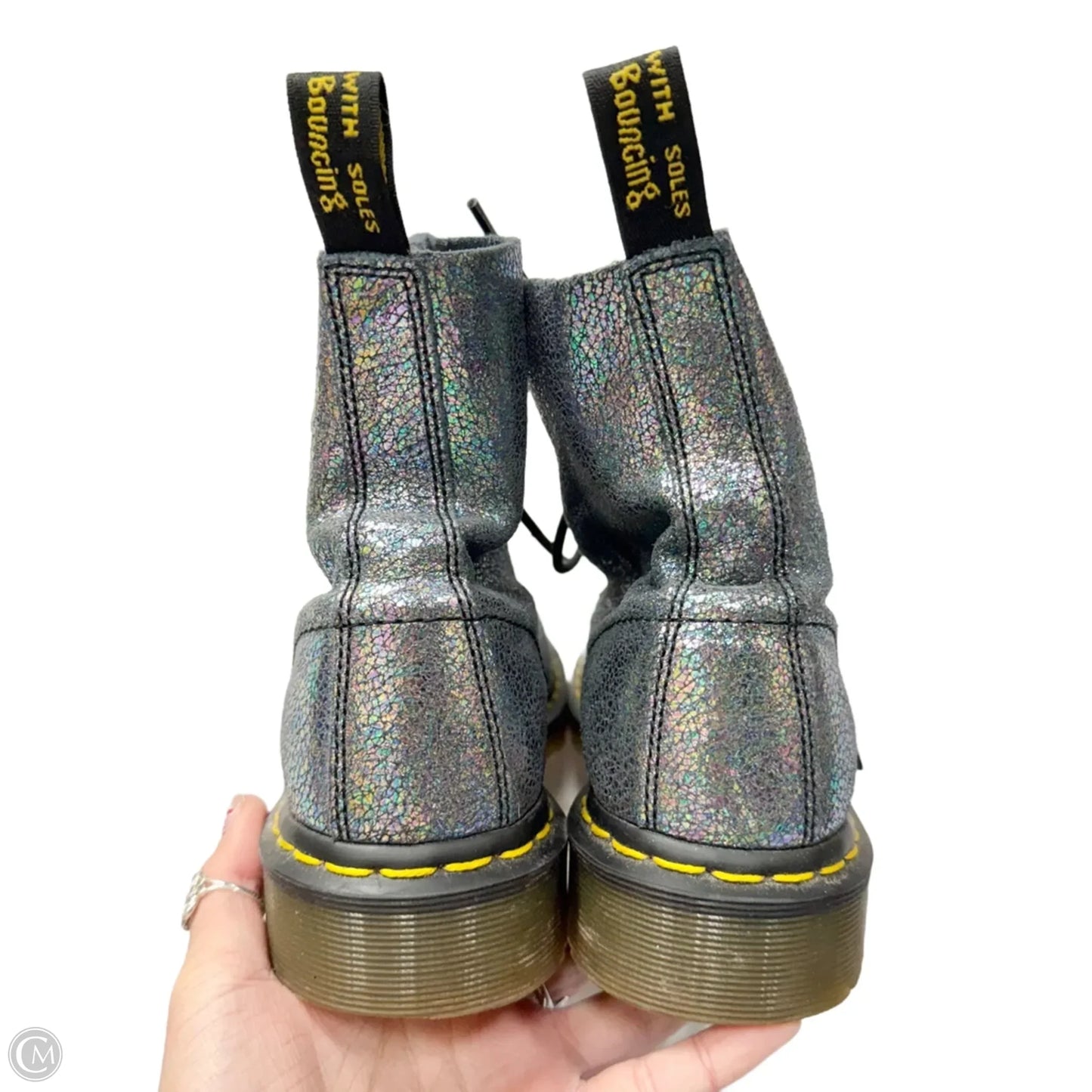 Boots Combat By Dr Martens In Silver, Size: 8