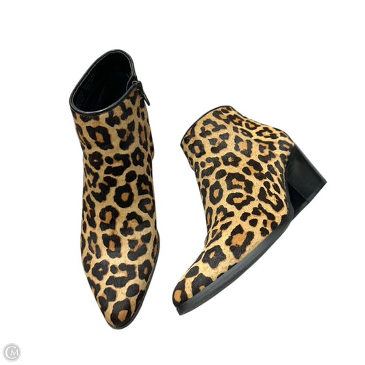 Boots Ankle Heels By Bleecker & Bond In Animal Print, Size: 7.5