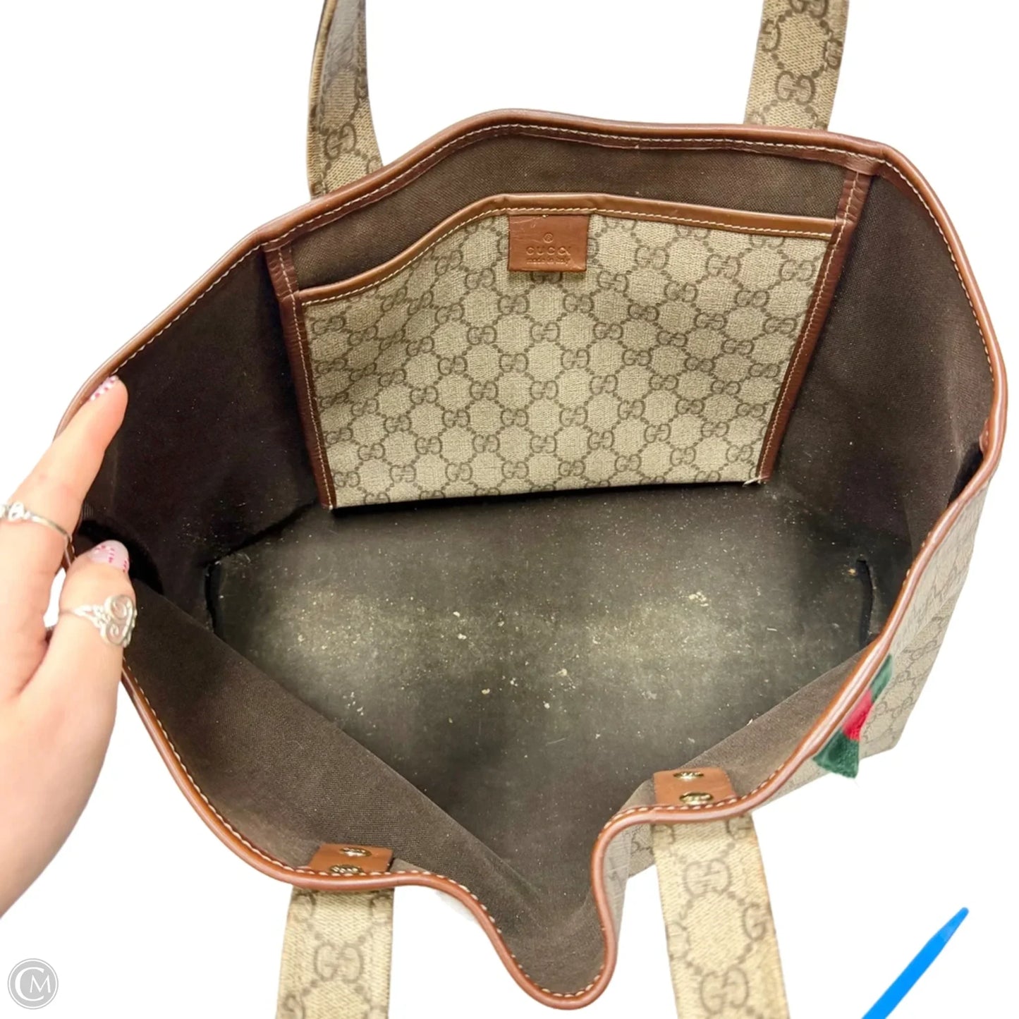 Tote Luxury Designer By Gucci, Size: Large