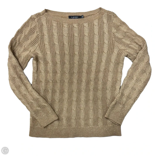 Sweater By Lauren By Ralph Lauren In Gold, Size: L
