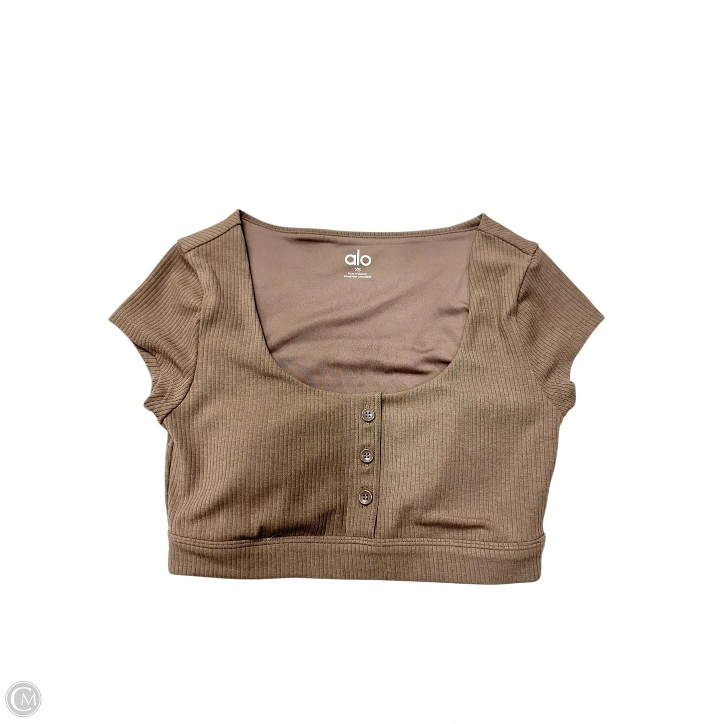 Athletic Top Short Sleeve By Alo In Brown, Size: Xs