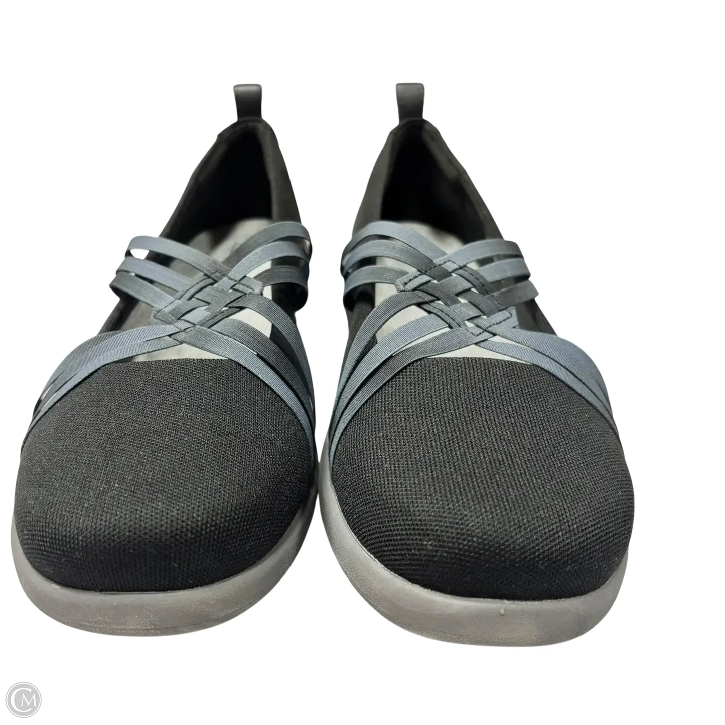 Shoes Flats By Clarks In Black & Grey, Size: 10