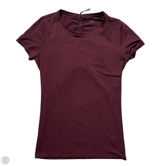 Athletic Top Short Sleeve By Athleta In Maroon, Size: Xxs