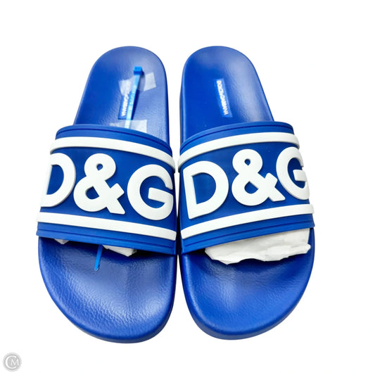Shoes Luxury Designer By Dolce And Gabbana In Blue & White, Size: 10.5