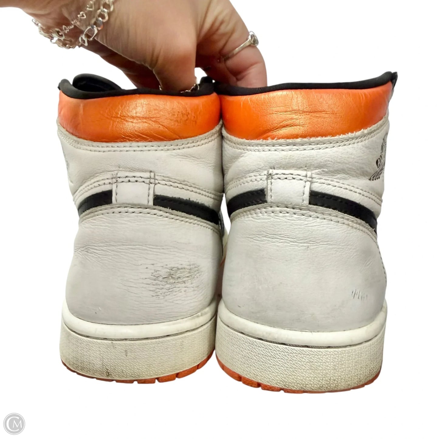 Shoes Luxury Designer By Jordan In Black & Orange, Size: 10.5