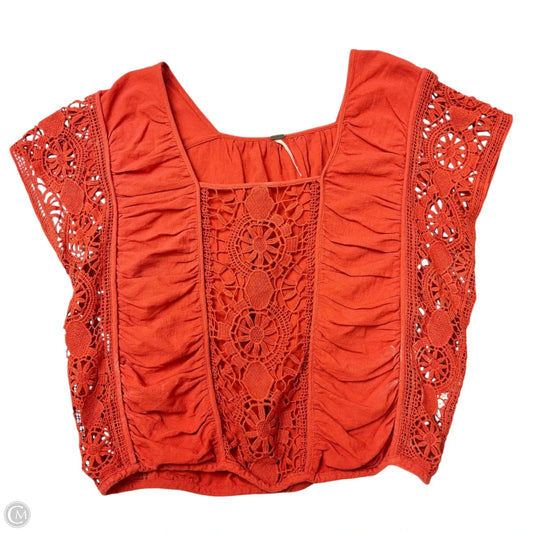 Top Short Sleeve By Free People In Orange, Size: Xs