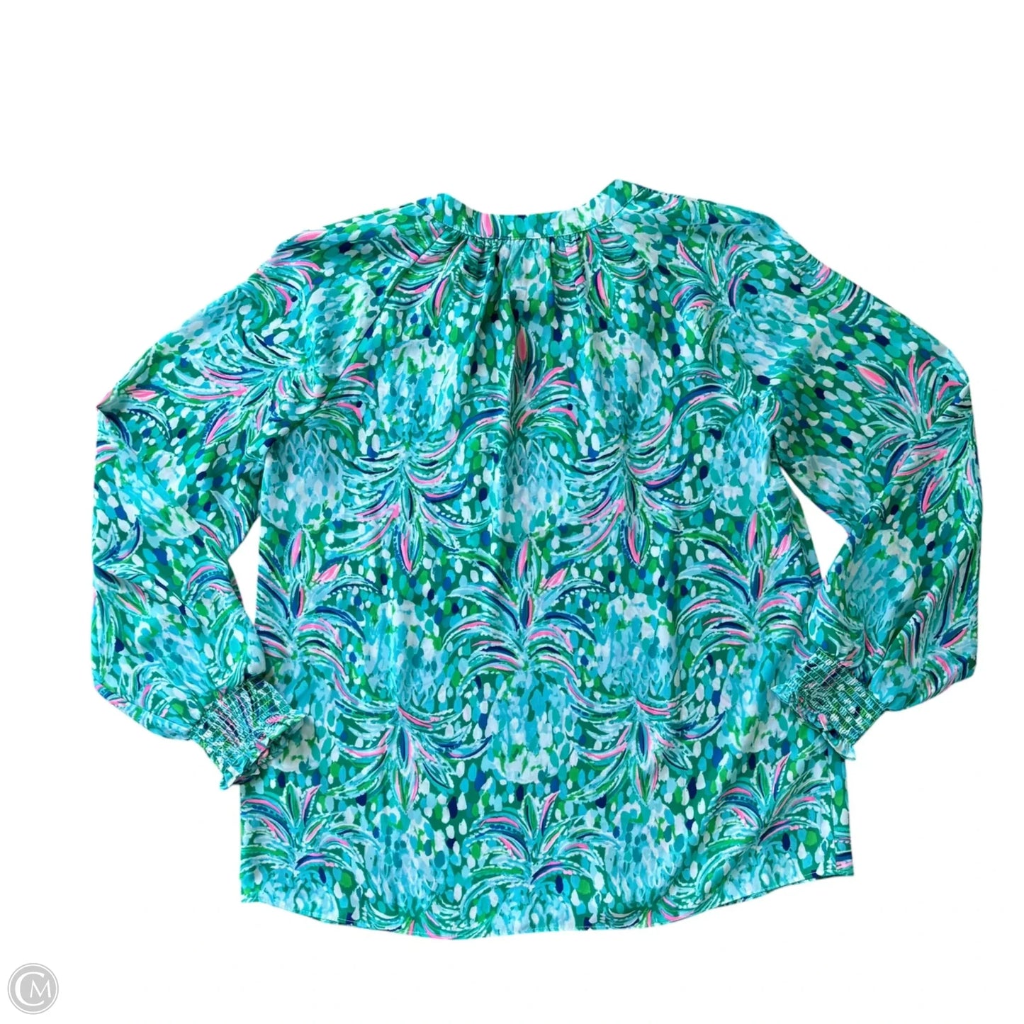 Blouse Designer By Lilly Pulitzer In Blue & Green, Size: S