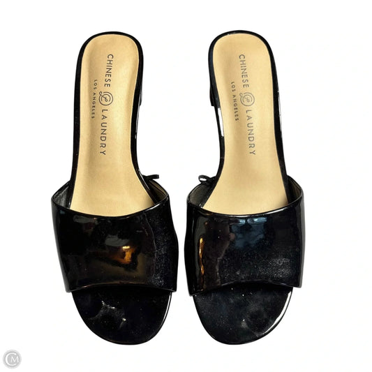 Sandals Heels Kitten By Chinese Laundry In Black, Size: 8