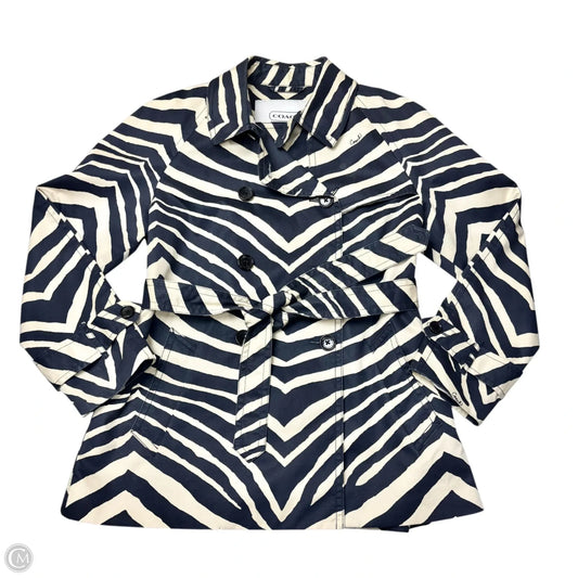 Coat Designer By Coach In Zebra Print, Size: Xl