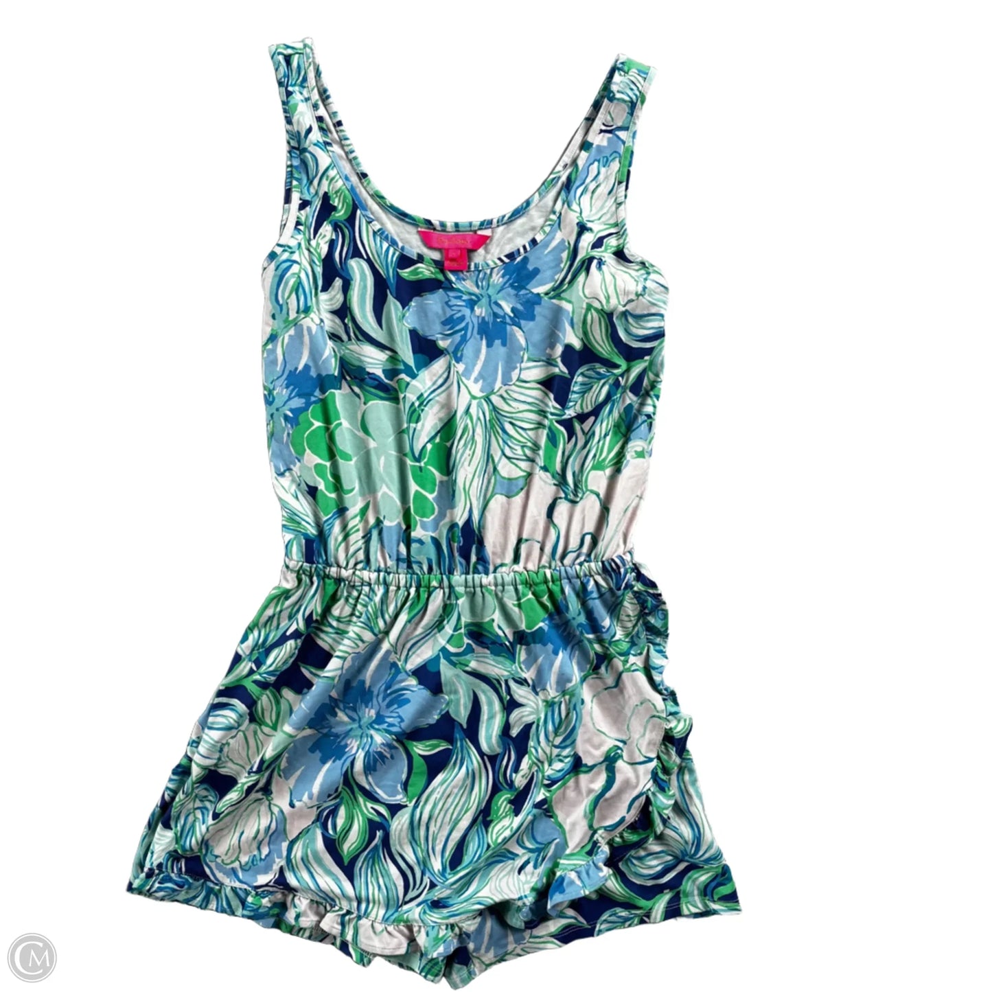 Romper Designer By Lilly Pulitzer In Blue & Green, Size: S