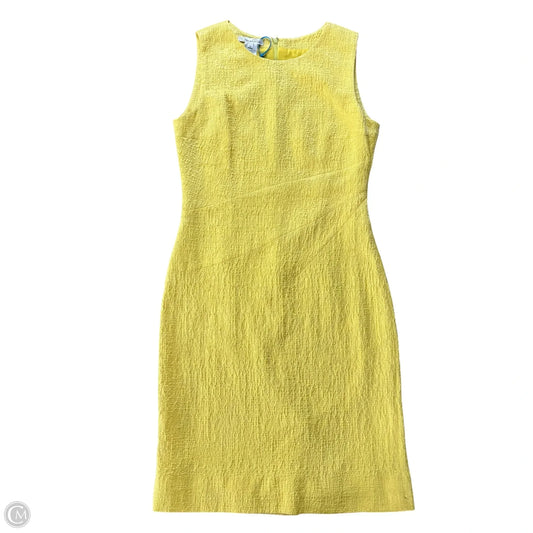 Dress Luxury Designer By Oscar De La Renta In Yellow, Size: M