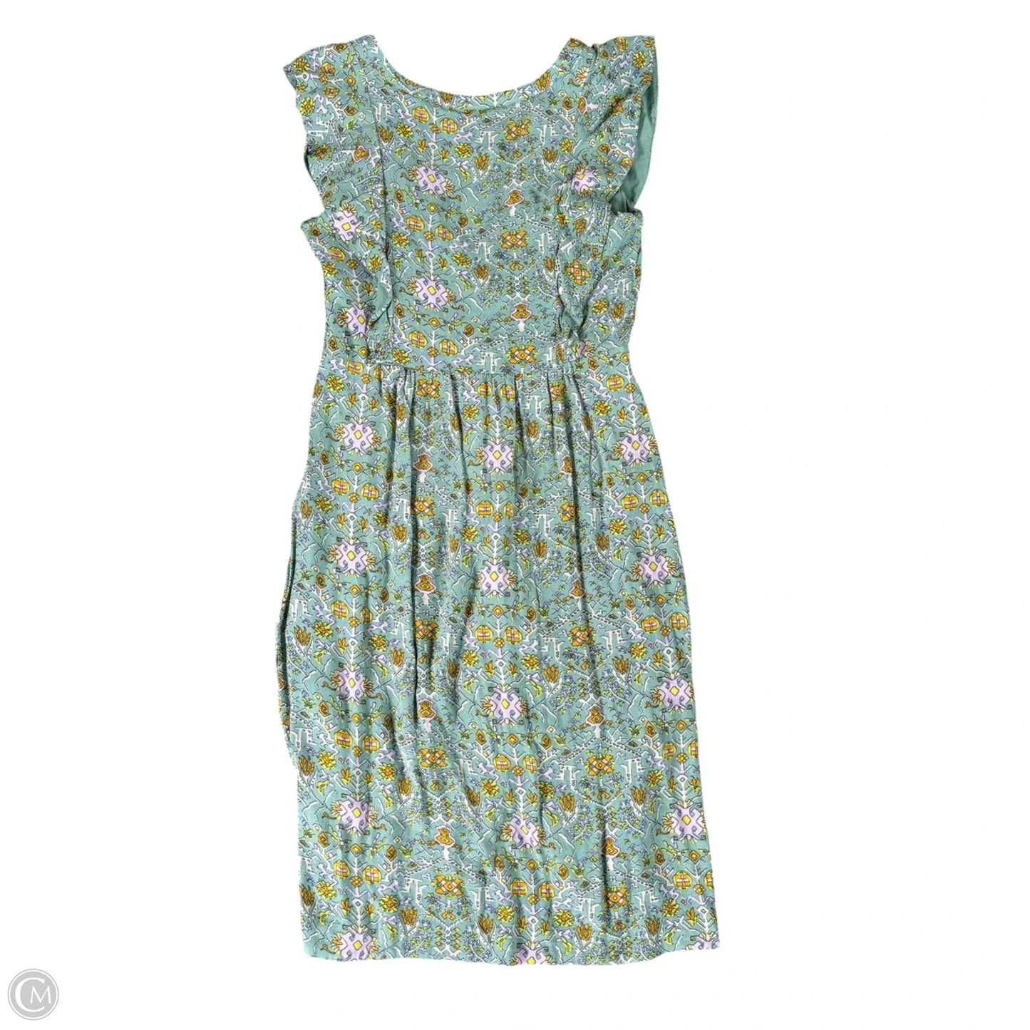 Dress Casual Midi By Maeve In Blue & Yellow, Size: L