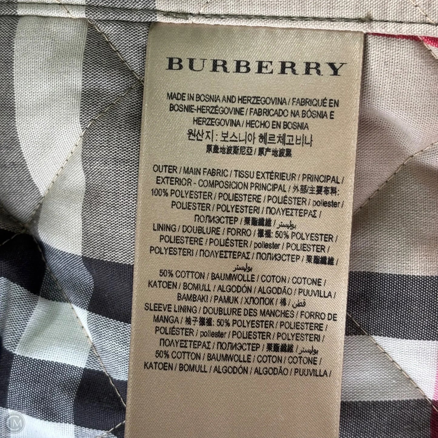 Jacket Luxury Designer By Burberry In Green, Size: M