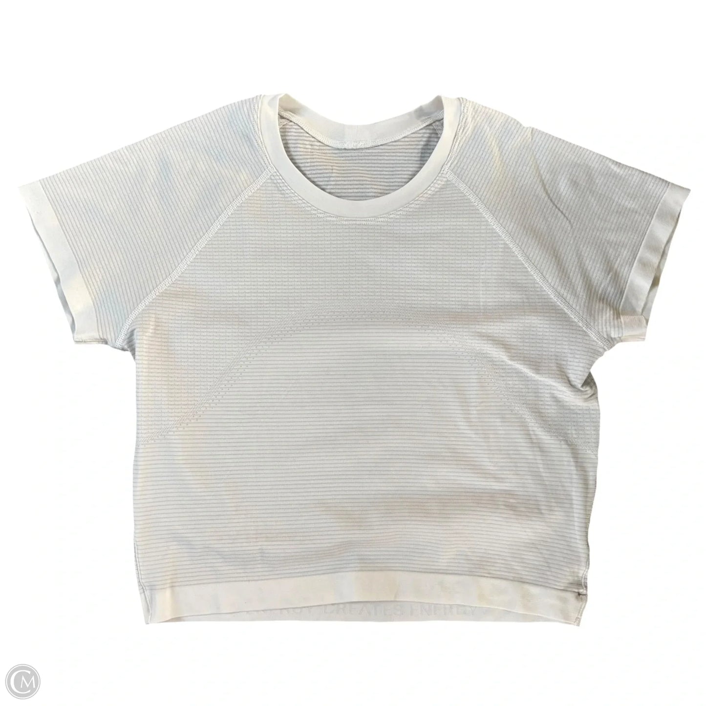 Athletic Top Short Sleeve By Lululemon In White, Size: M