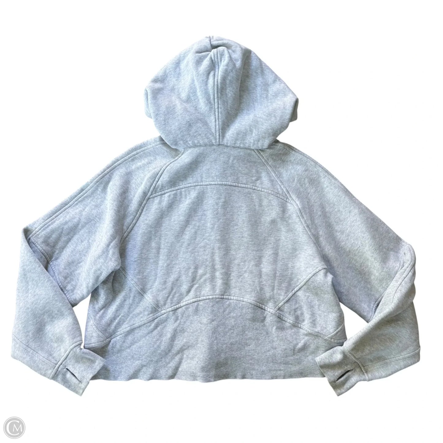 Athletic Sweatshirt Hoodie By Lululemon In Grey, Size: M