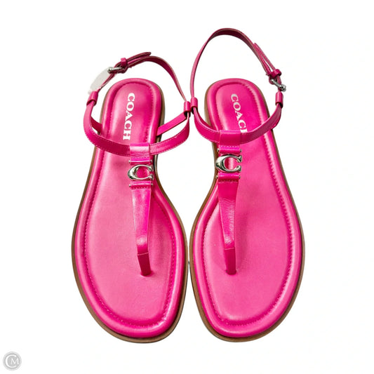 Sandals Designer By Coach In Pink, Size: 8.5