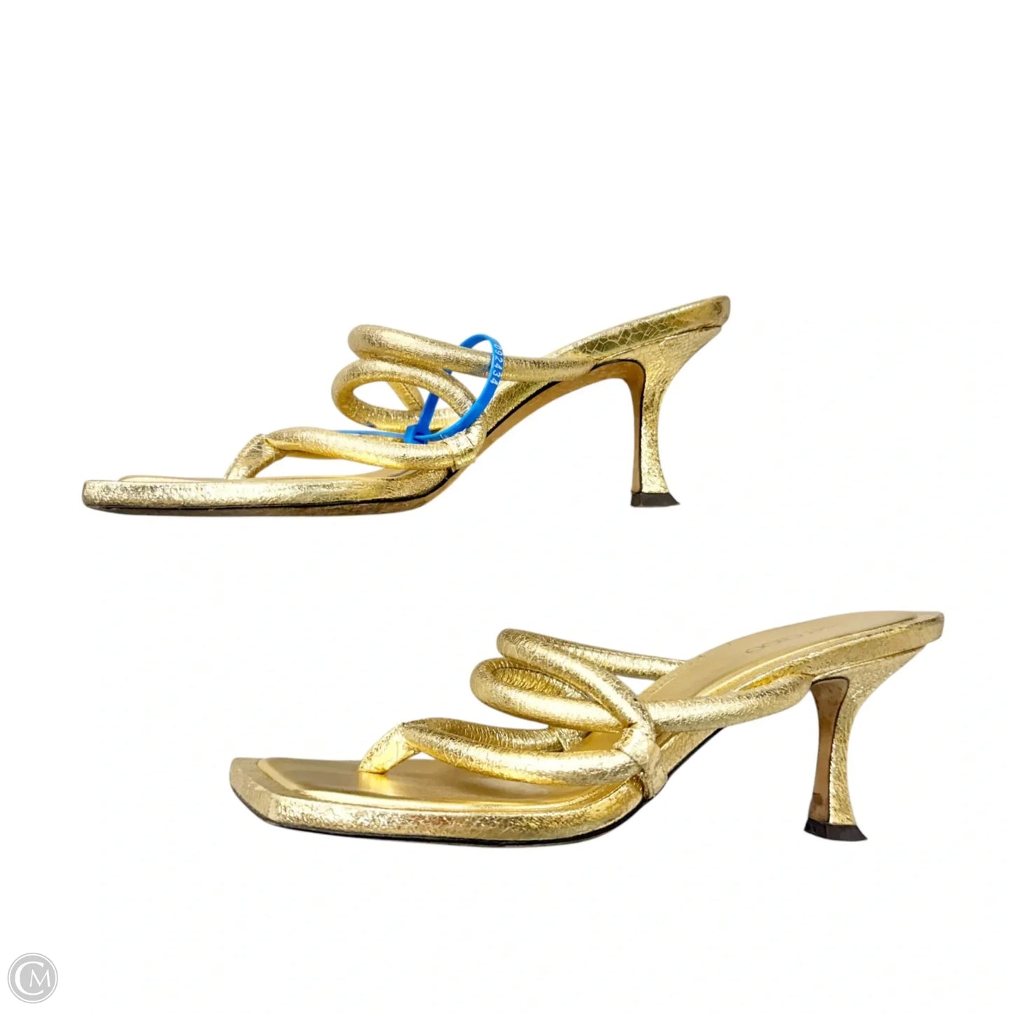 Sandals Luxury Designer By Jimmy Choo In Gold, Size: 8
