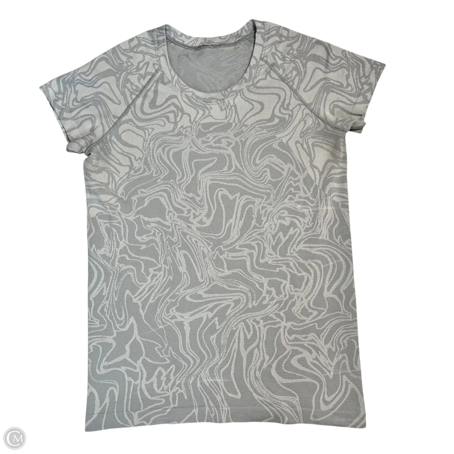 Athletic Top Short Sleeve By Lululemon In Grey, Size: M