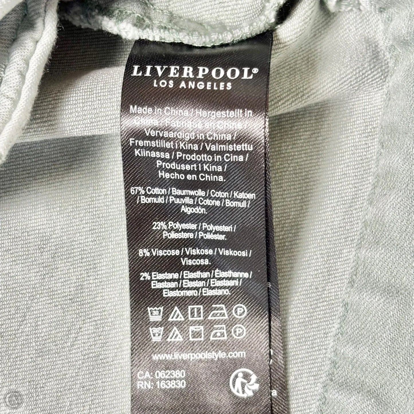 Jacket Denim By Liverpool In Green Denim, Size: M