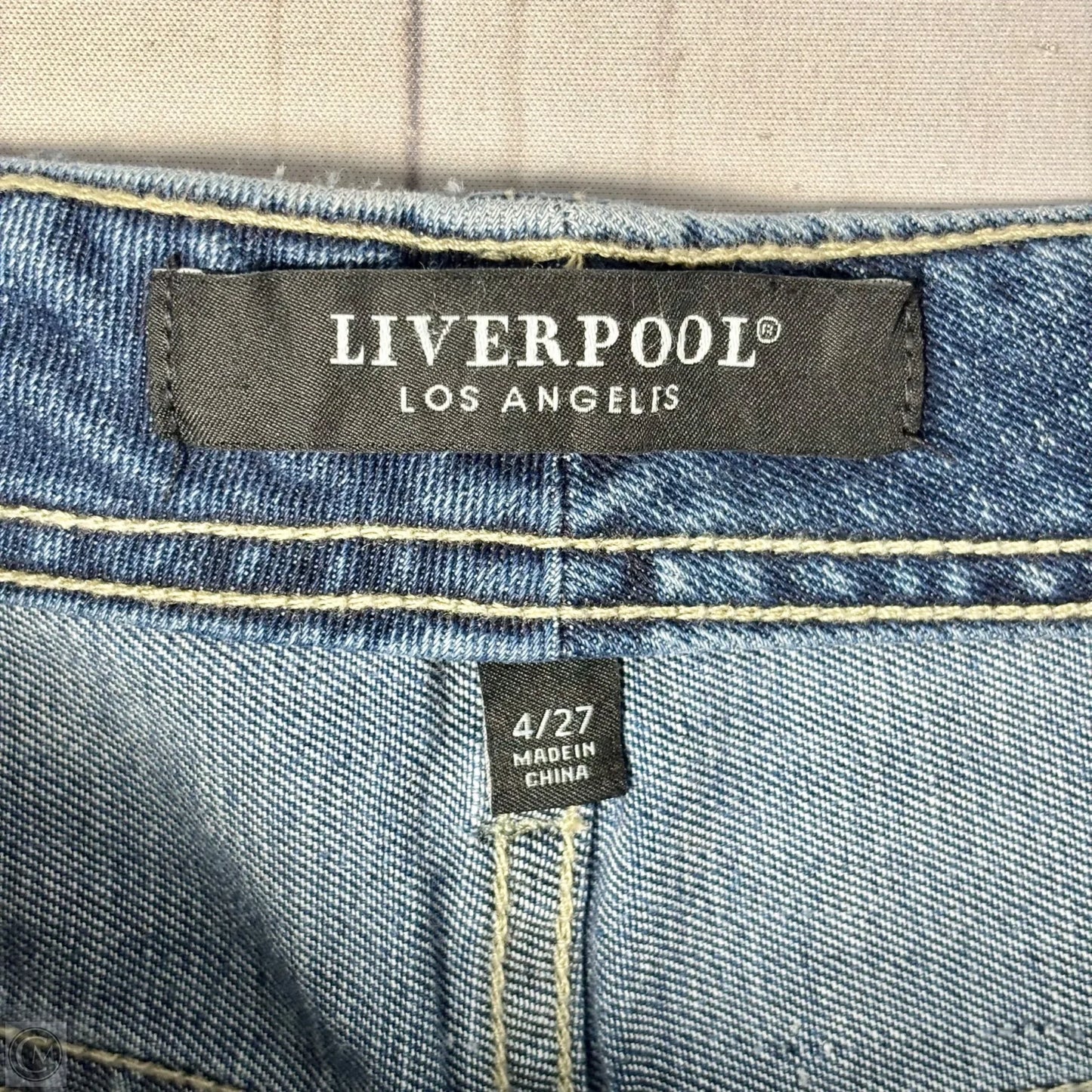 Jeans Wide Leg By Liverpool In Blue Denim, Size: 4