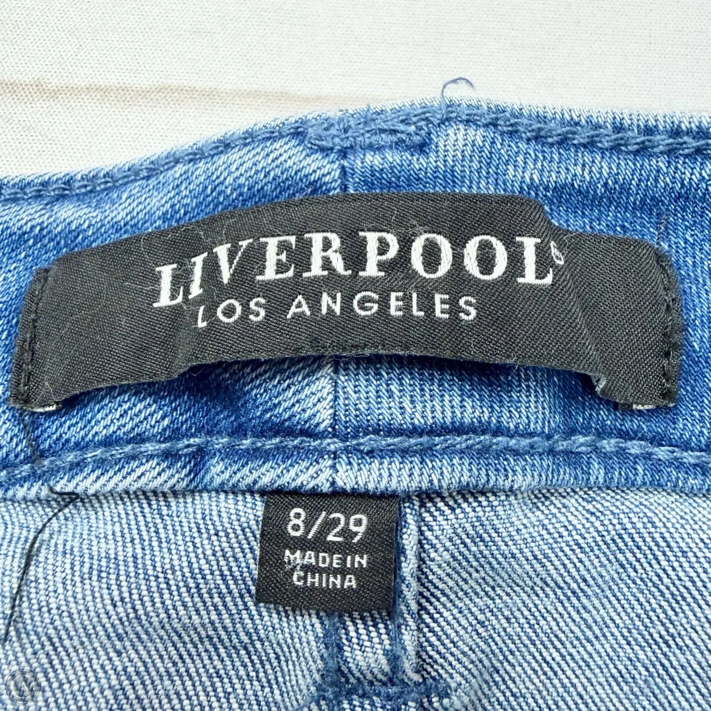 Jeans Cropped By Liverpool In Blue Denim, Size: 8