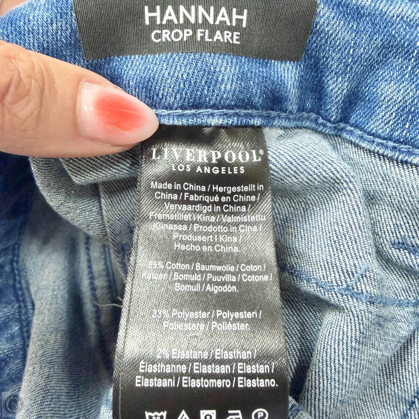 Jeans Cropped By Liverpool In Blue Denim, Size: 8