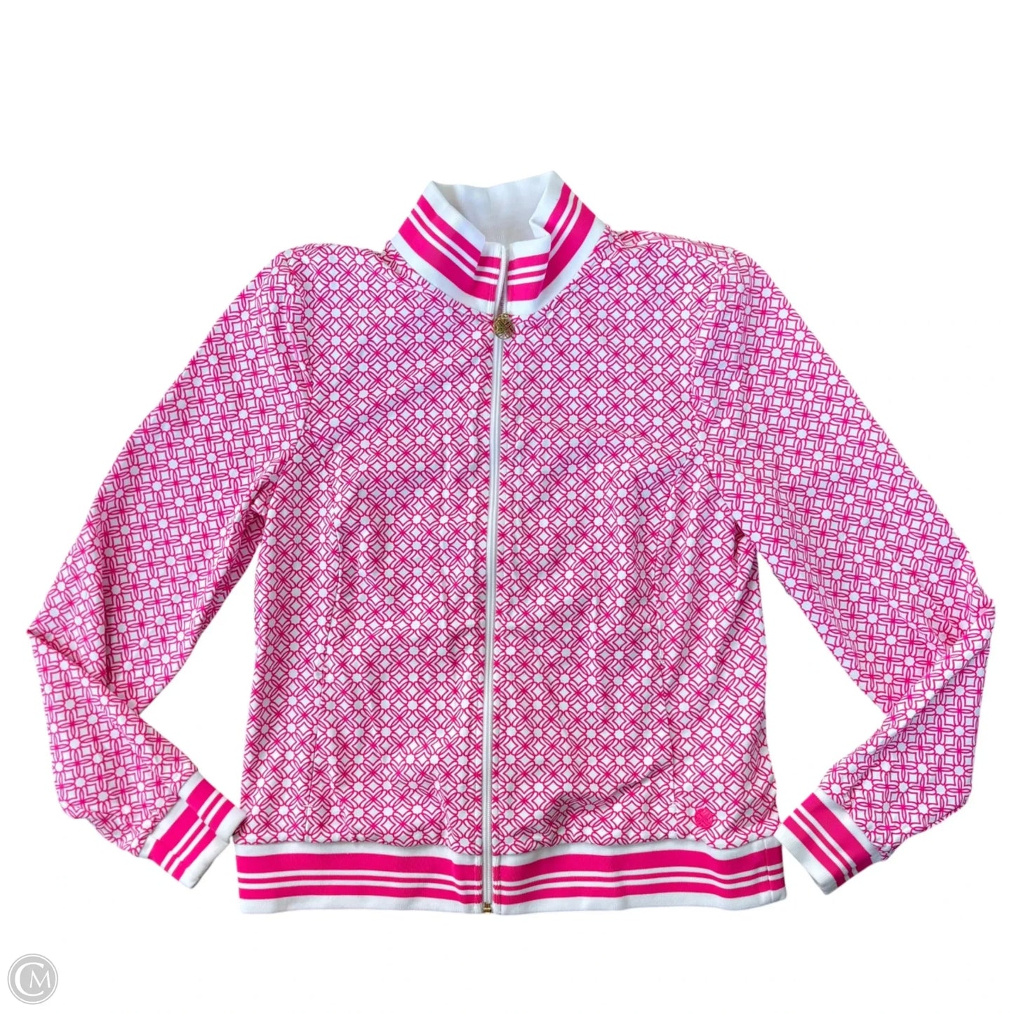 Jacket Designer By Lilly Pulitzer In Pink & White, Size: M