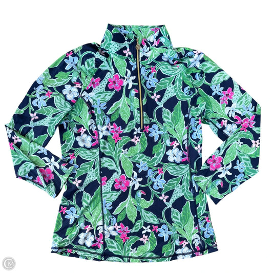 Top Long Sleeve Designer By Lilly Pulitzer In Blue & Green, Size: L