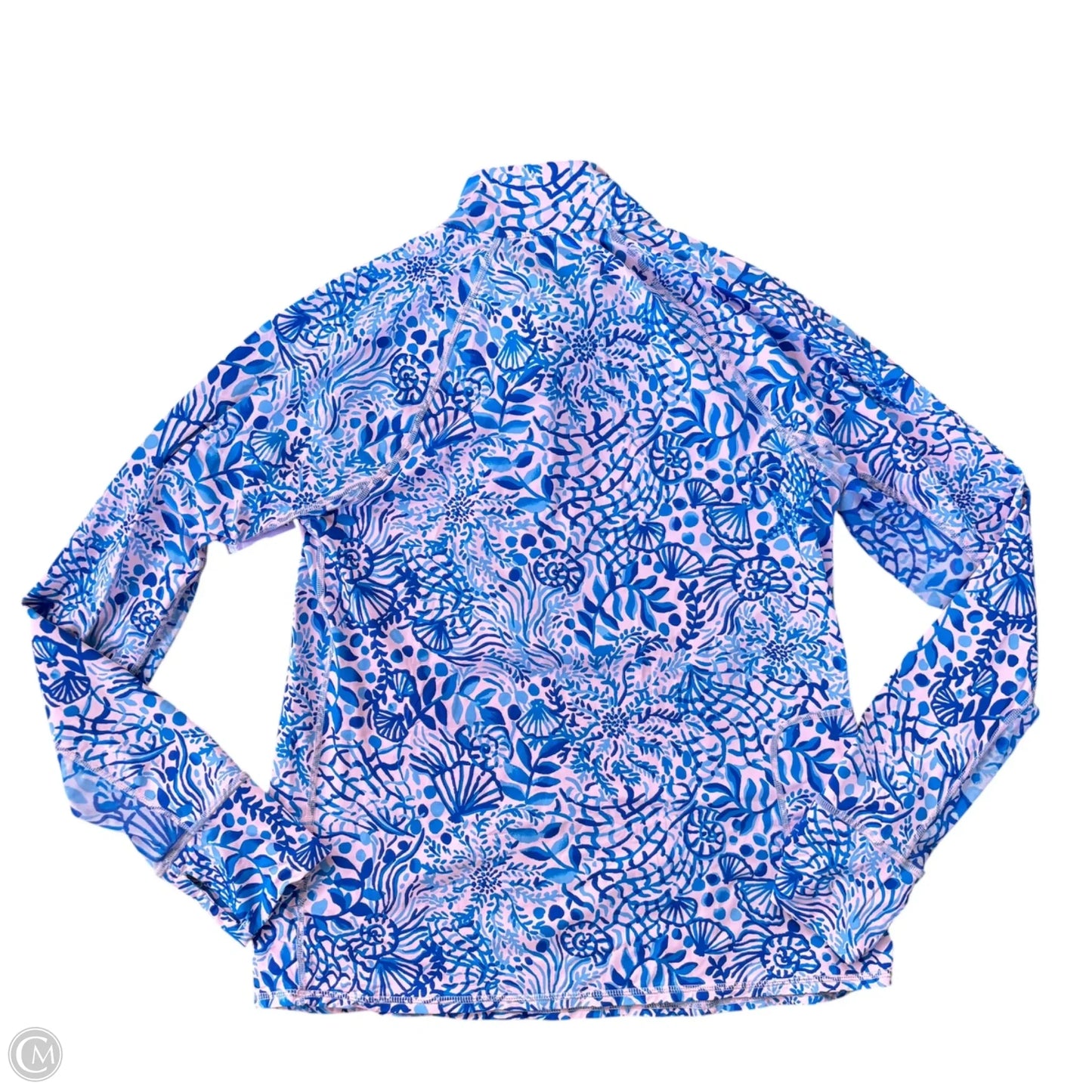 Top Long Sleeve Designer By Lilly Pulitzer In Blue & Pink, Size: M