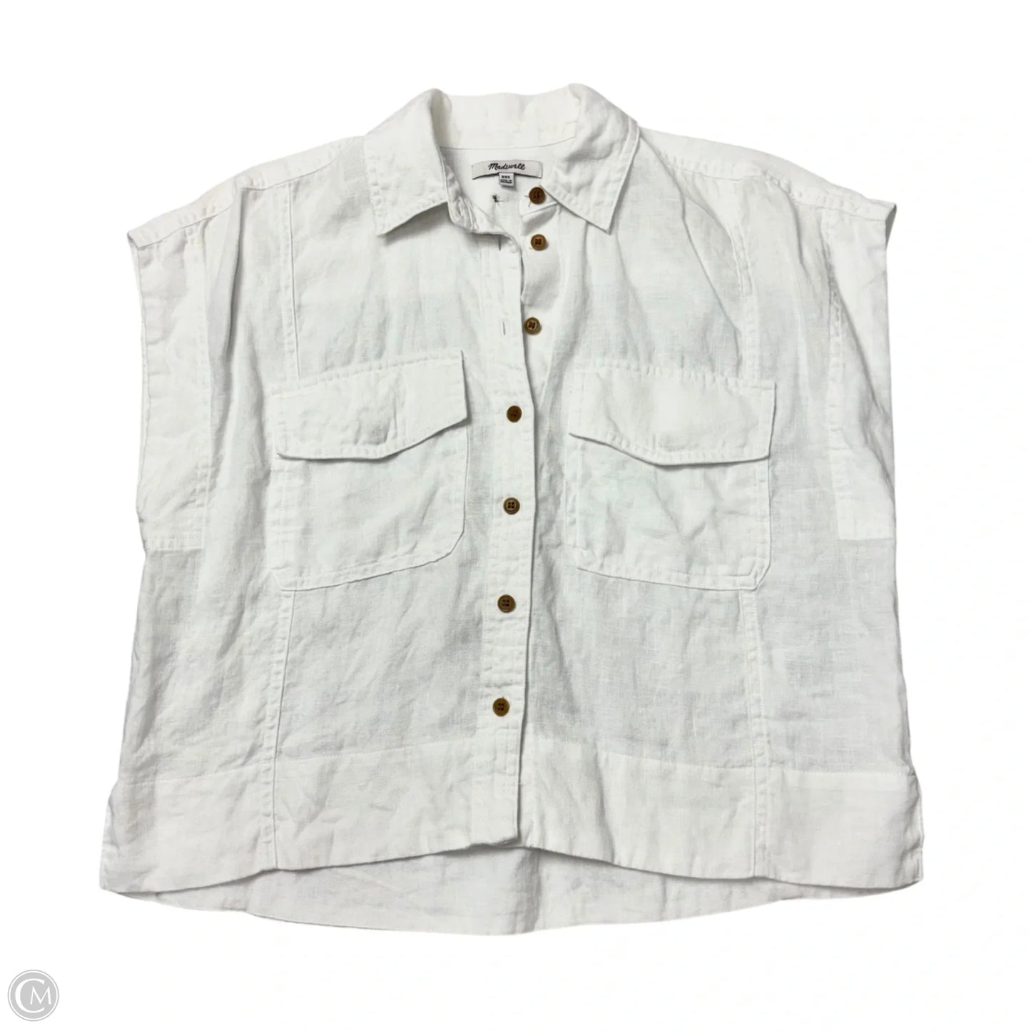 Blouse Short Sleeve By Madewell In White, Size: Xxs