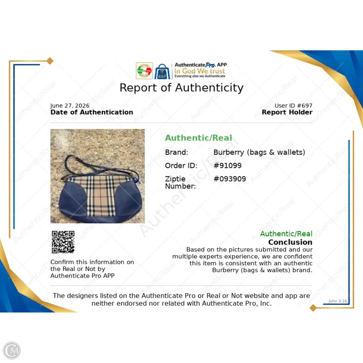 Crossbody Luxury Designer By Burberry, Size: Medium