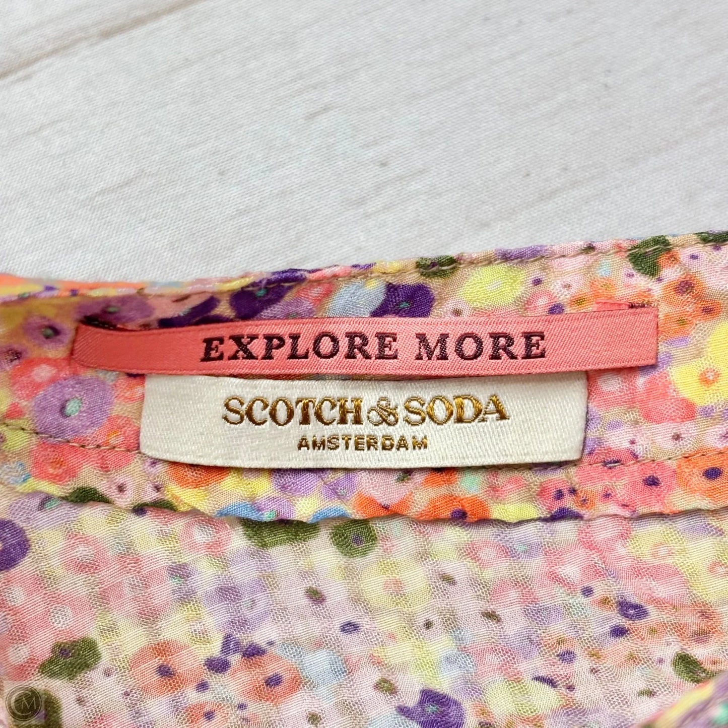 Blouse Short Sleeve By Scotch & Soda In Floral Print, Size: S