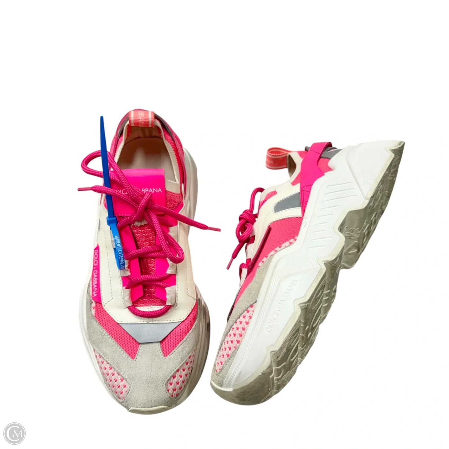 Shoes Luxury Designer By Dolce And Gabbana In Pink & White, Size: 8.5