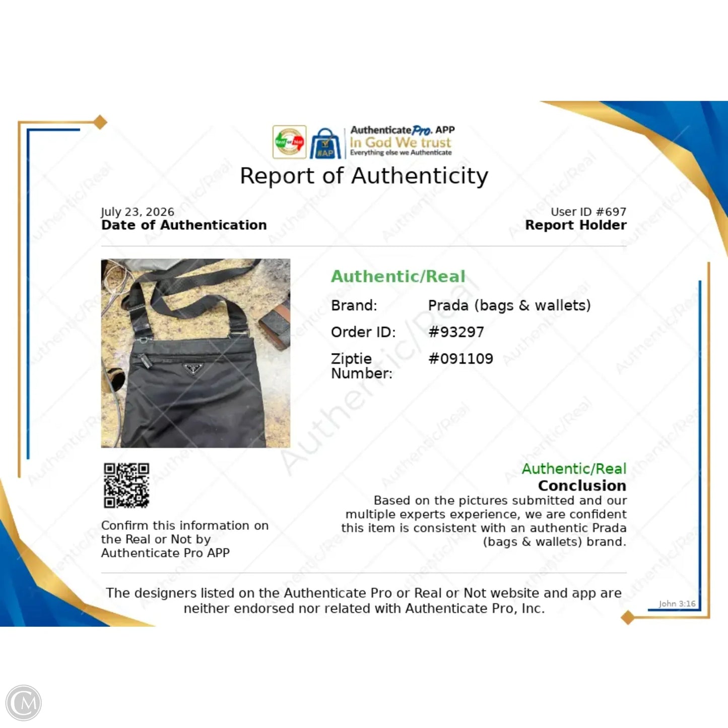 Crossbody Luxury Designer By Prada, Size: Medium