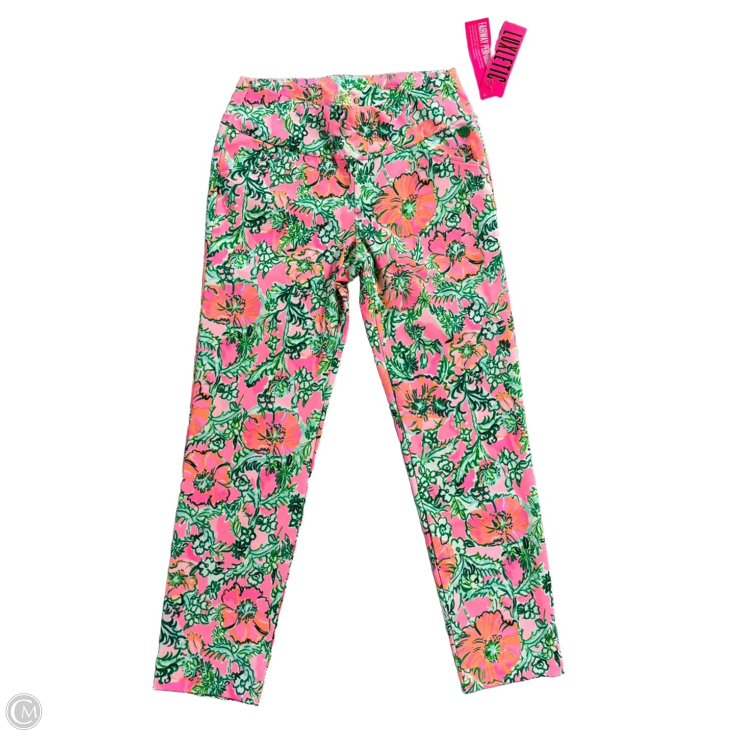 Pants Designer By Lilly Pulitzer In Green & Pink, Size: S