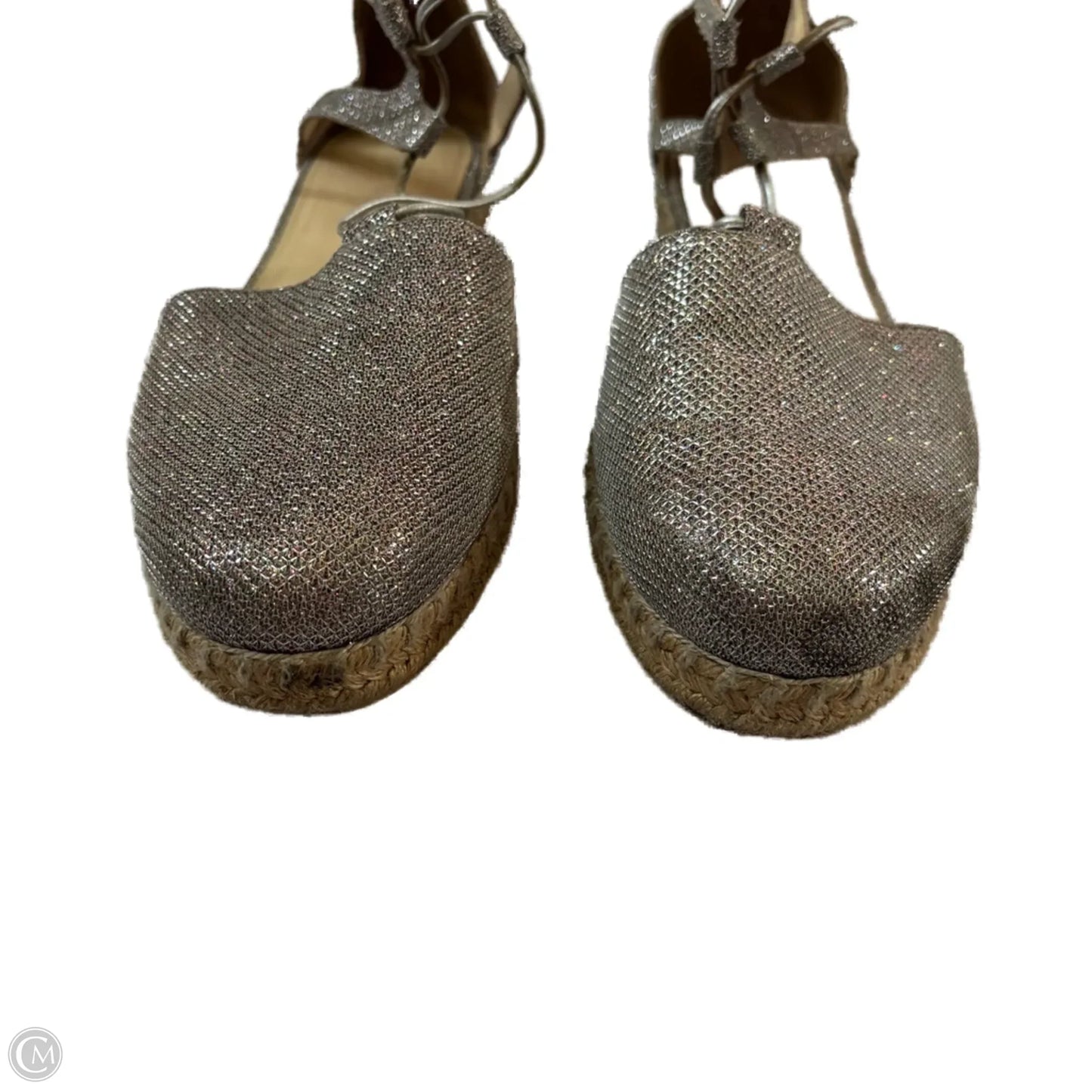 Sandals Designer By Stuart Weitzman In Silver, Size: 9