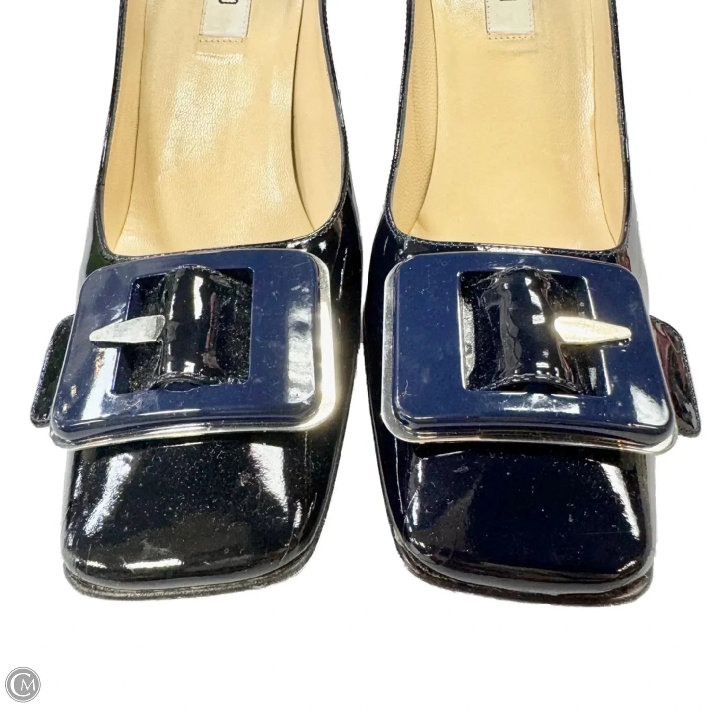 Shoes Luxury Designer By Moschino In Black, Size: 8.5