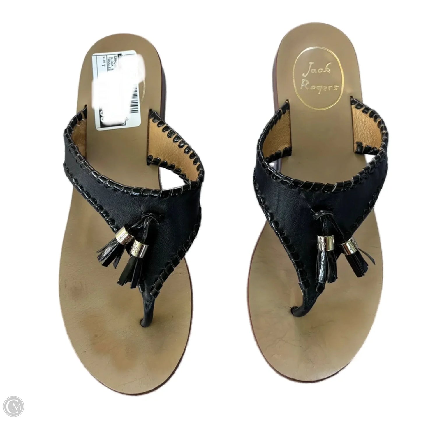 Sandals Flip Flops By Jack Rogers In Black & Tan, Size: 7