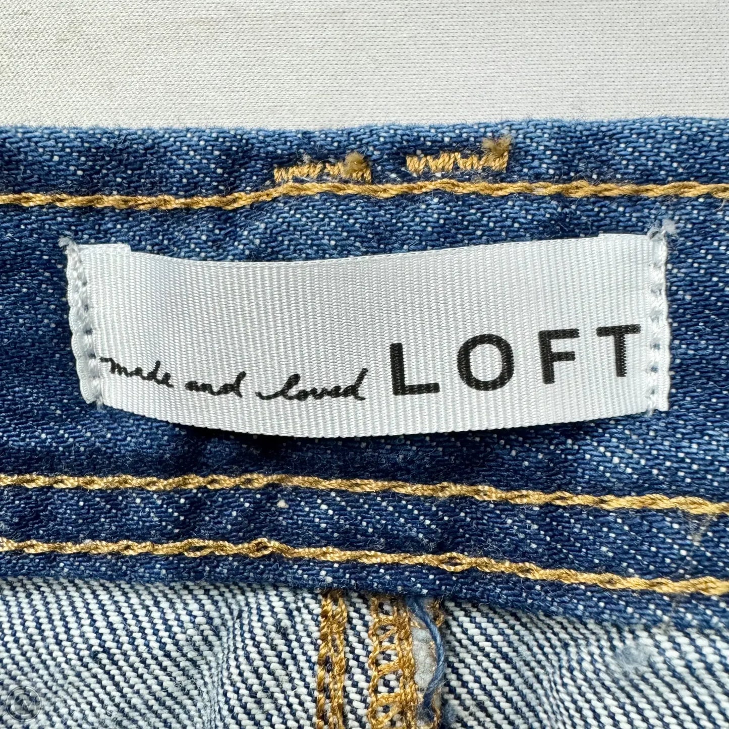 Skirt Mini & Short By Loft In Blue Denim, Size: 10