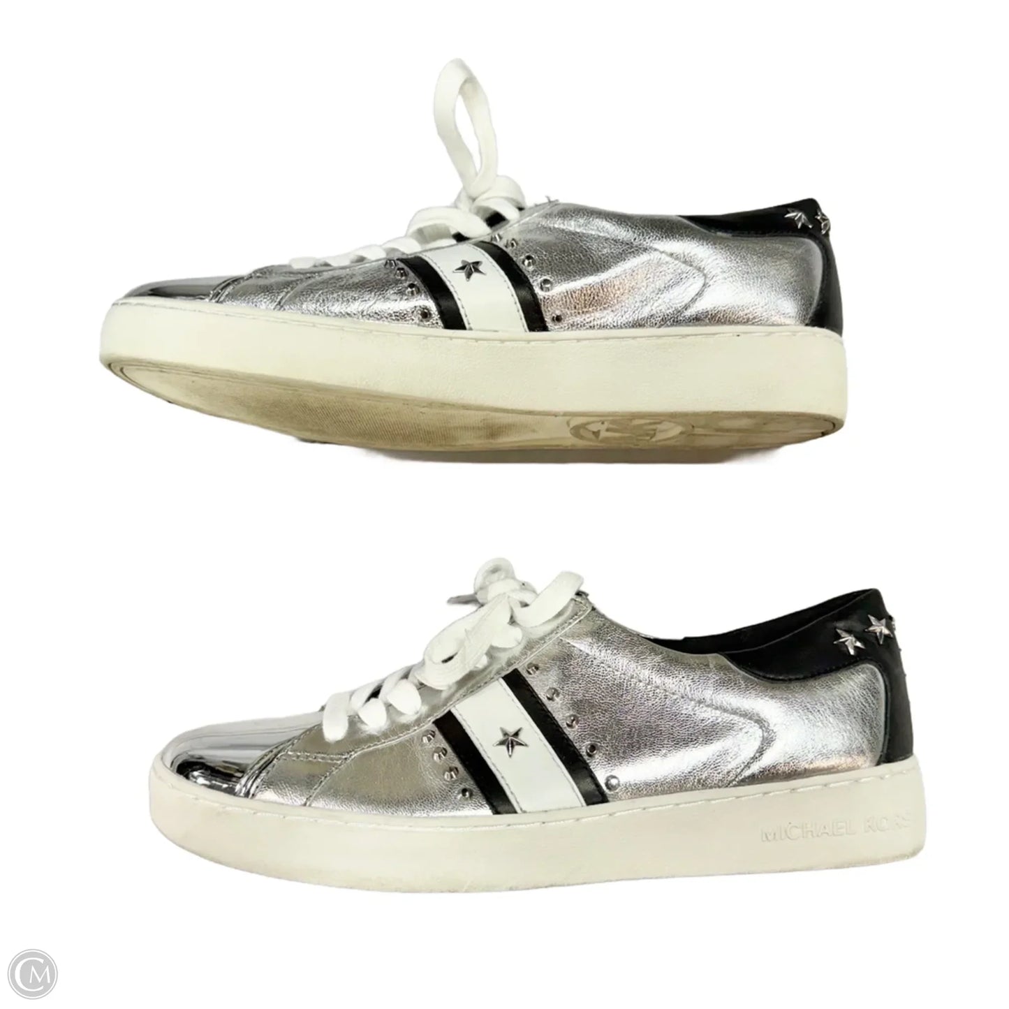 Shoes Sneakers By Michael By Michael Kors In Silver, Size: 9