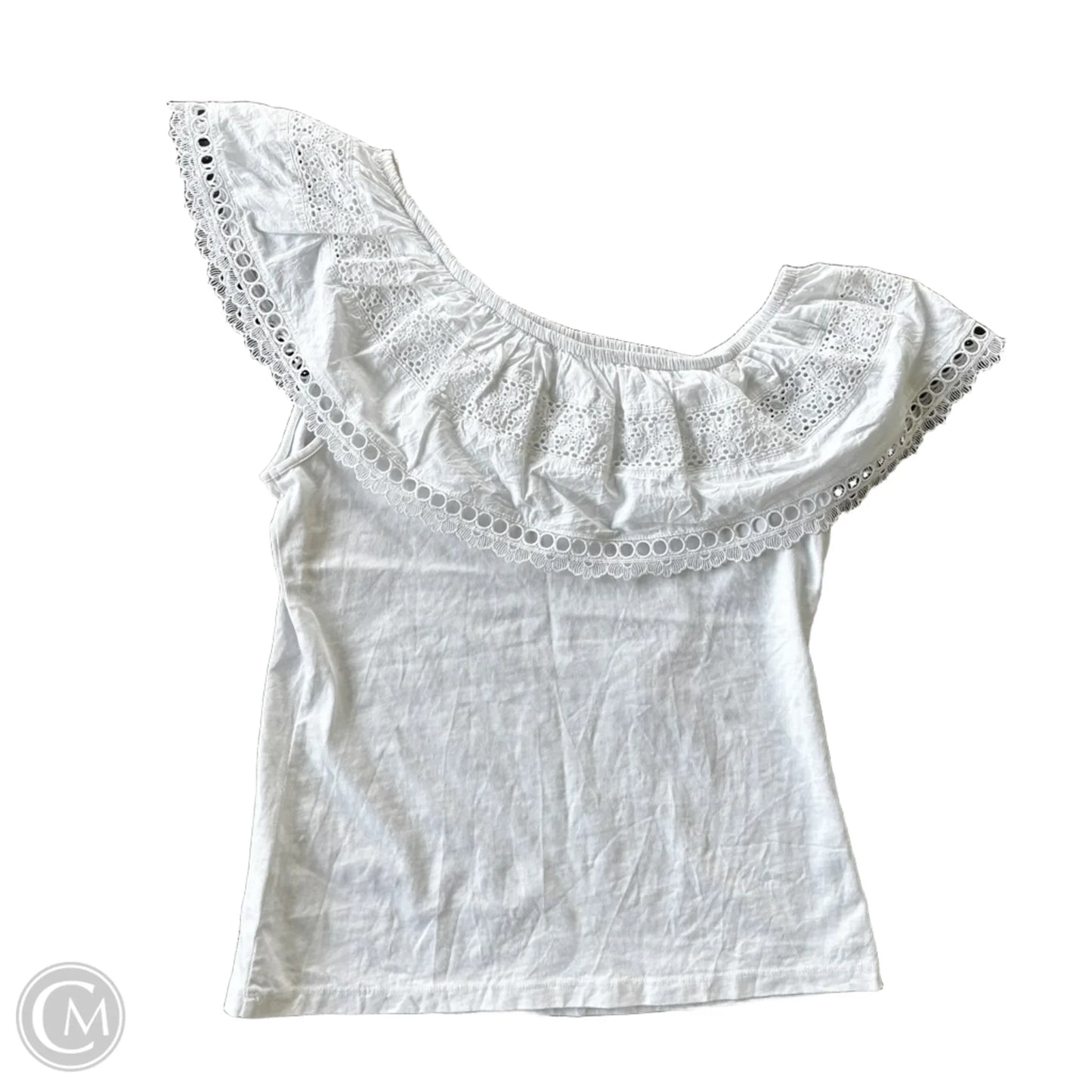 Top Short Sleeve Designer By Lilly Pulitzer In White, Size: S