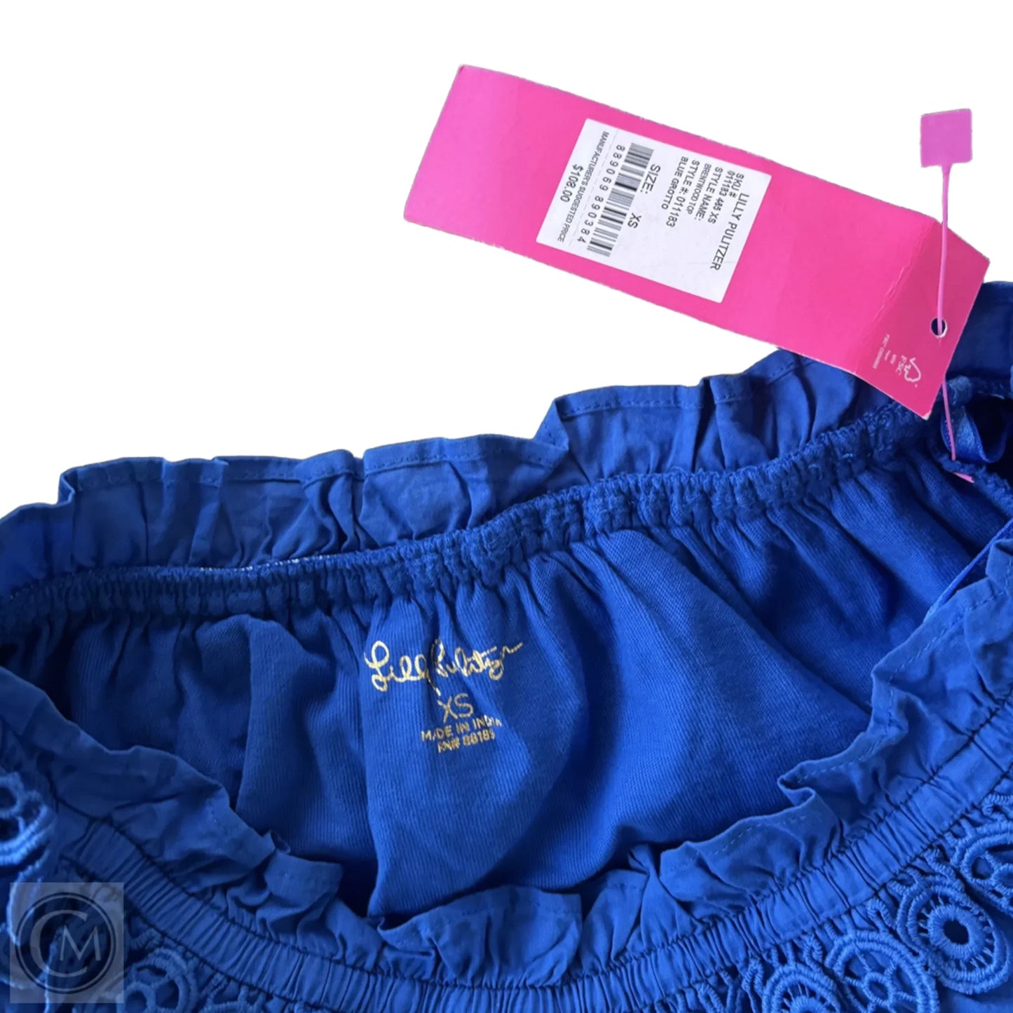 Top 3/4 Sleeve Designer By Lilly Pulitzer In Blue, Size: Xs