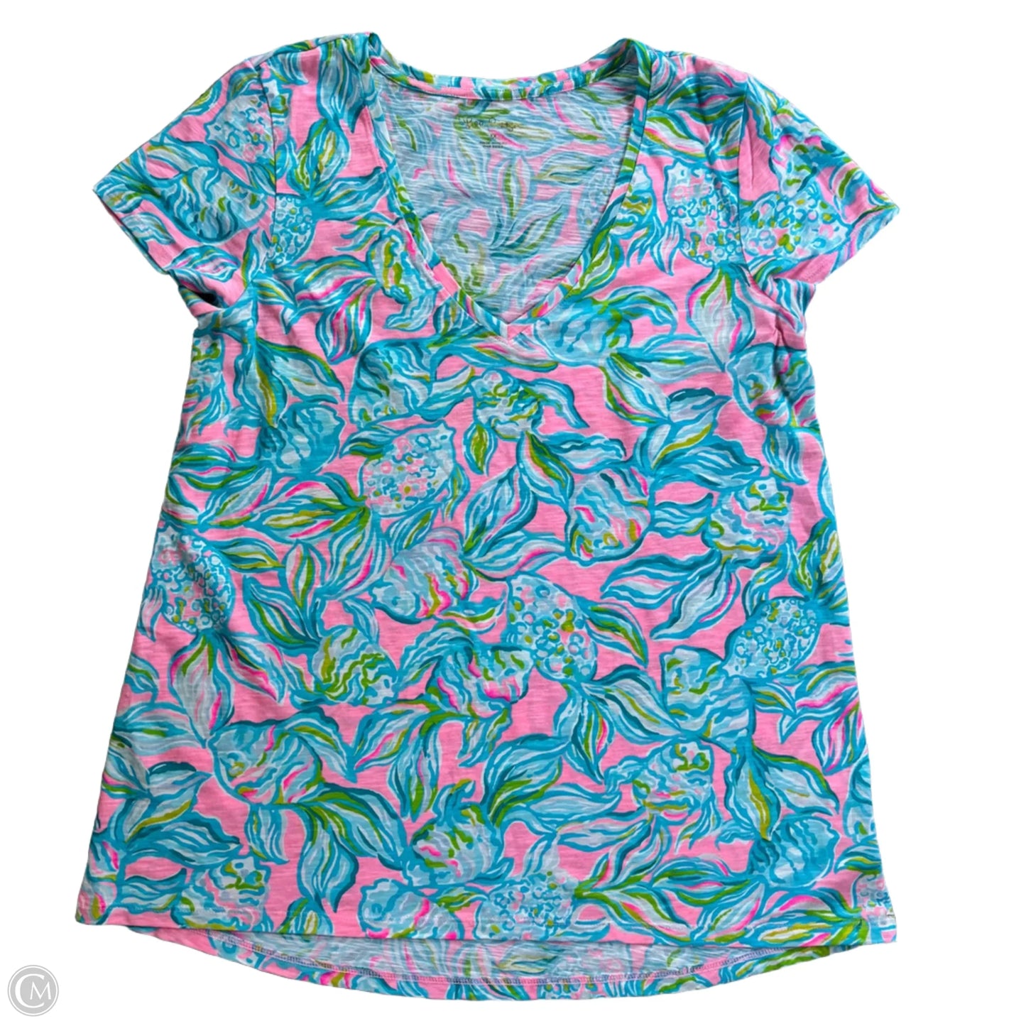 Top Short Sleeve Designer By Lilly Pulitzer In Multi-colored, Size: M